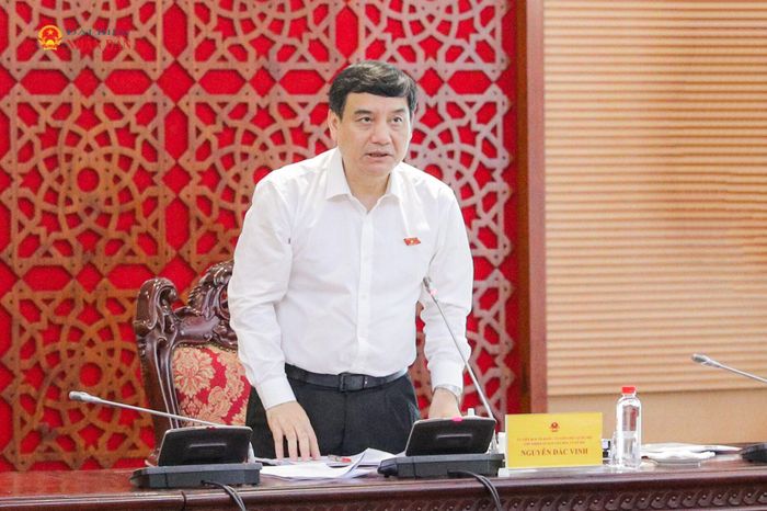 Chủ nhiệm Ủy ban Văn hóa và Xã hội Nguyễn Đắc Vinh phát biểu tại phiên họp. Ảnh: Hồ Long