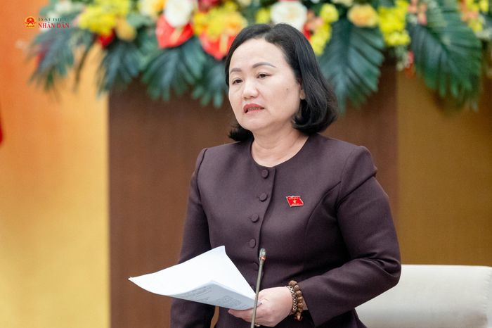 Phó Chủ nhiệm Ủy ban Kinh tế và Tài chính Phạm Thúy Chinh phát biểu