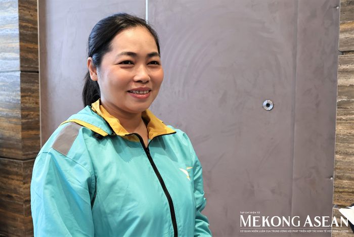 Chị Nguyễn Diệu Hải, nữ tài xế Green SM. Ảnh: Thu Thảo/Mekong ASEAN.
