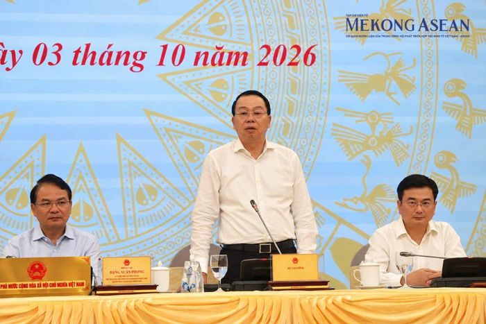 Thứ trưởng Bộ Tài chính Nguyễn Đức Chi thông tin tại họp báo. Ảnh: Đinh Nhung/Mekong ASEAN