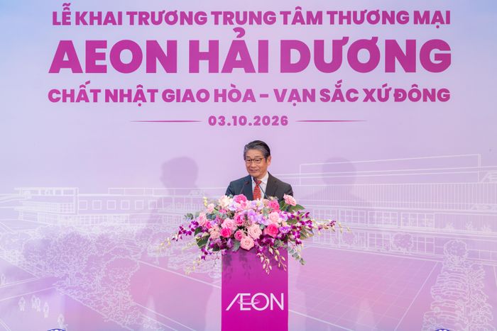 Đại sứ Nhật Bản tại Việt Nam Ito Naoki phát biểu tại sự kiện. Ảnh: AEON Việt Nam.