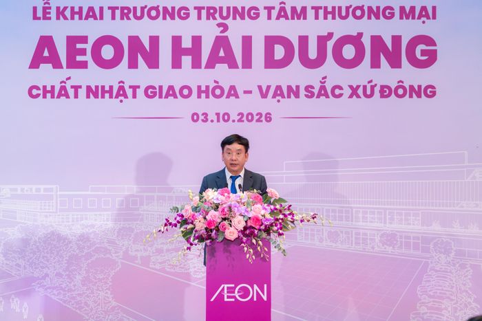 Ông Trần Văn Quân, Phó Chủ tịch UBND TP Hải Phòng phát biểu tại sự kiện. Ảnh: AEON Việt Nam.