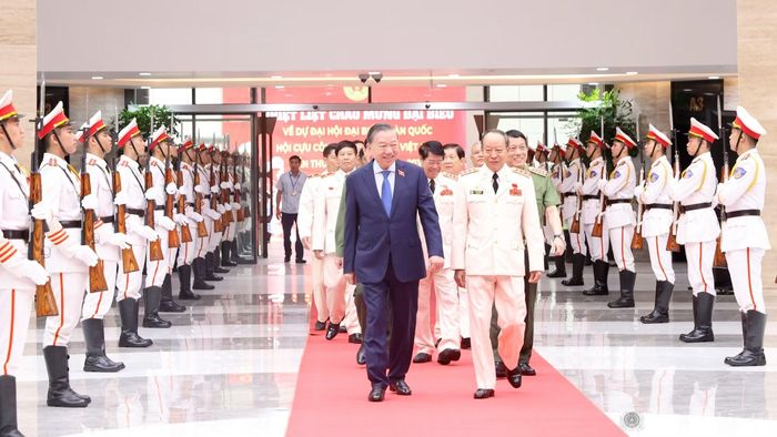 Tổng Bí thư, Chủ tịch nước Tô Lâm tới dự Đại hội đại biểu toàn quốc Hội Cựu CAND Việt Nam lần thứ II.