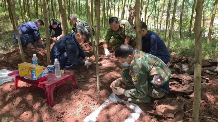 Đội tìm kiếm, quy tập hài cốt liệt sĩ số 1, Phòng Chính trị, Bộ Chỉ huy Quân sự tỉnh Quảng Trị tìm kiếm hài cốt liệt sĩ ở khu vực Bãi Dinh.