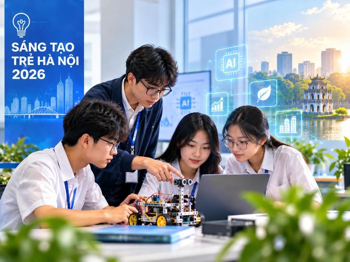 Thí sinh sử dụng công cụ AI trong quá trình xây dựng sản phẩm phải kê khai rõ tên công cụ, mục đích, phạm vi hỗ trợ và phần việc do mình trực tiếp thực hiện. Ảnh minh họa được tạo với sự hỗ trợ của AI.