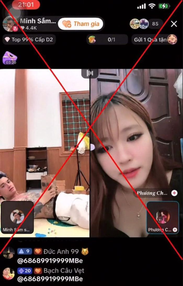 Hình ảnh một phiên live của Hoàng Quốc Minh.