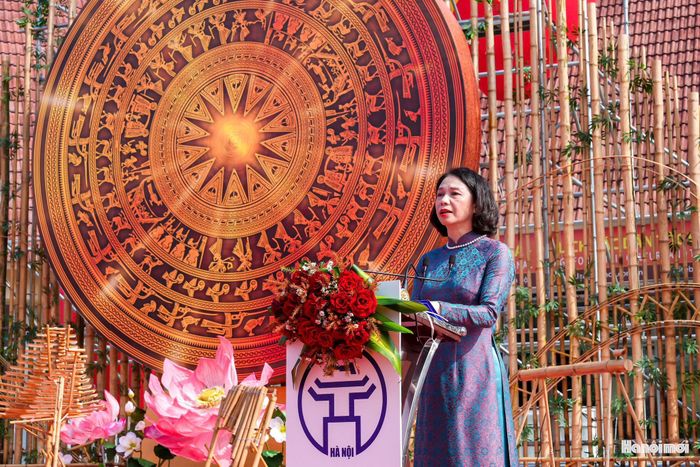 Phó Chủ tịch UBND thành phố Hà Nội Vũ Thu Hà phát biểu. Ảnh: Duy Khánh