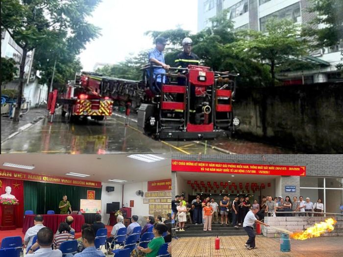 Công an thành phố Hà Nội nhân rộng các mô hình như "Tổ liên gia an toàn PCCC", "Điểm chữa cháy công cộng", tăng cường tổ chức tuyên truyền, hướng dẫn kỹ năng sử dụng phương tiện chữa cháy. Ảnh PV