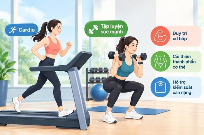 Tác động của tập luyện sức mạnh đối với kiểm soát cân nặng không chỉ nằm ở lượng năng lượng tiêu hao trong một buổi tập. Ảnh AI.