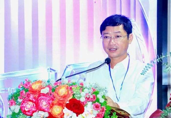 Đại tá Trần Ngọc Tuấn, Phó Giám đốc Công an tỉnh Nghệ An phát biểu tại buổi lễ. Ảnh: Trọng Tuấn.