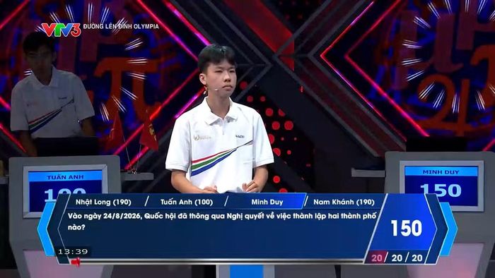 Minh Duy sử dụng Ngôi sao hy vọng nhưng chưa thể ghi điểm, vẫn giữ được 150 điểm.