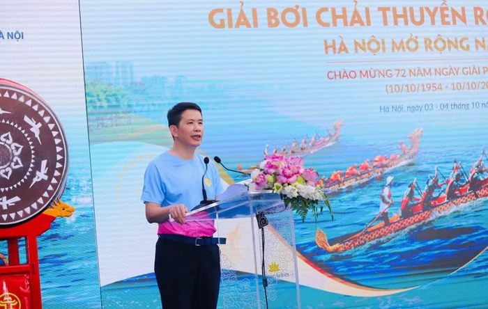 Ông Phạm Tuấn Long – Giám đốc Sở Văn hóa, Thể thao và Du lịch Hà Nội phát biểu khai mạc