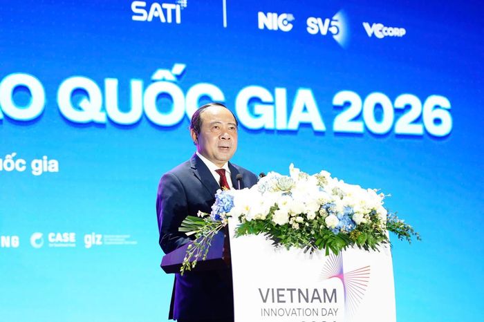 Bộ trưởng Vũ Hải Quân phát biểu tại Lễ hưởng ứng.