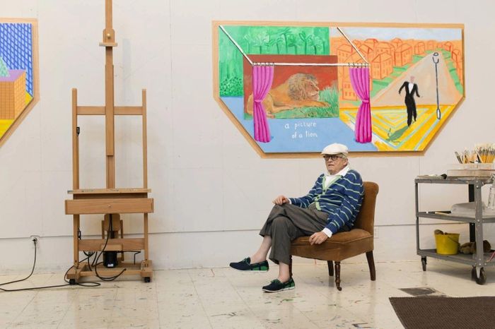  Trong suốt sự nghiệp hội họa, David Hockney đã vẽ hơn 40 bức tranh cho hai chú chó yêu quý, Stanley và Boodgie. Ảnh: Nathanael Turner/New York Times. 