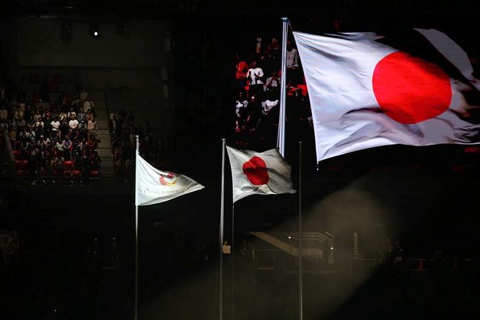 Quốc kỳ của chủ nhà Nhật Bản được kéo lên trong Lễ bế mạc của ASIAD 2026