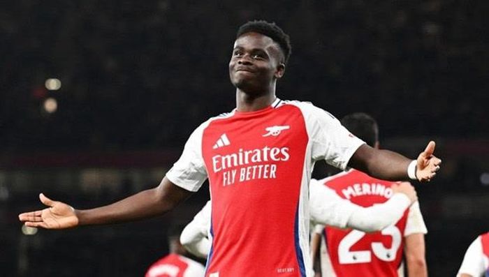 Bukayo Saka trong màu áo Arsenal. Ảnh: premierleague.com