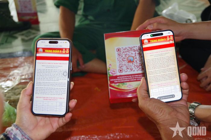 Thông tin tuyên truyền “Chiến dịch 500 ngày đêm" của Trung đoàn 5 trên mã QR.