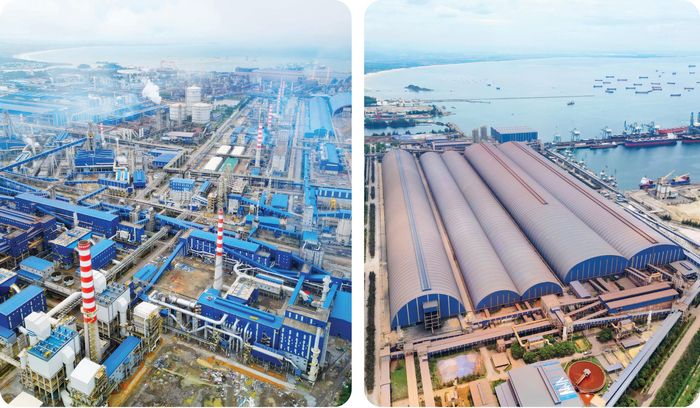  Toàn cảnh đại dự án thép Hòa Phát kết hợp cảng biển Dung Quất (tỉnh Quảng Ngãi) – một trong những tổ hợp sản xuất thép lớn nhất Việt Nam. Ảnh: NGỌC OAI 
