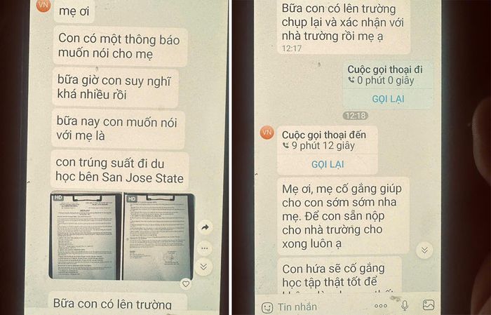 N. nhắn tin về gia đình để nhờ chuyển tiền "chứng minh khả năng tài chính". Ảnh: KIẾN VĂN 