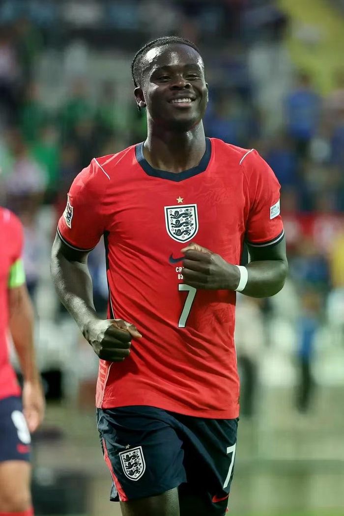Bukayo Saka cũng lập cú đúp trong chiến thắng đậm của tuyển Anh trước Croatia. Ảnh: Getty.