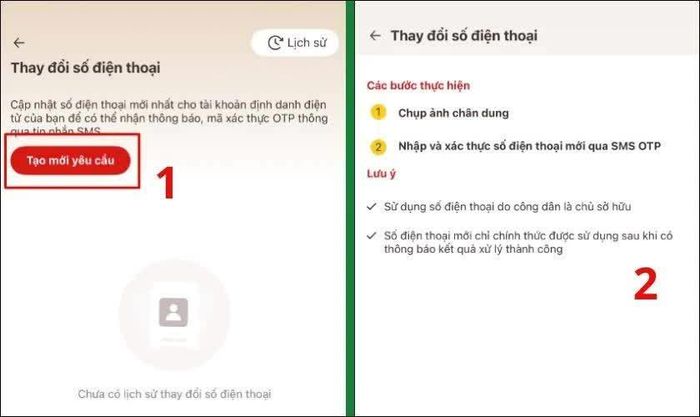 Khởi tạo yêu cầu và xác thực khuôn mặt.