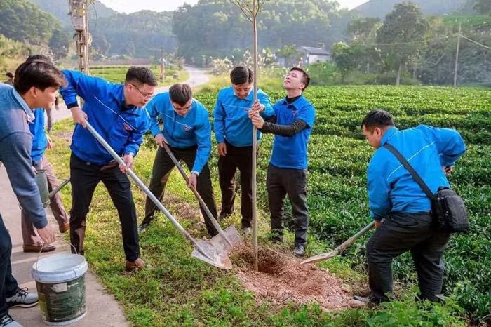 Sinh viên tình nguyện Thái Nguyên xuống khu vực nông thôn triển khai các chương trình.