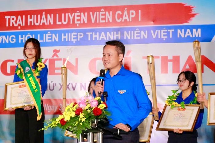 Anh Nguyễn Kim Quy - Bí thư Ban Chấp hành Trung ương Đoàn, Chủ tịch Trung ương Hội LHTN Việt Nam, phát biểu tại lễ bế mạc.