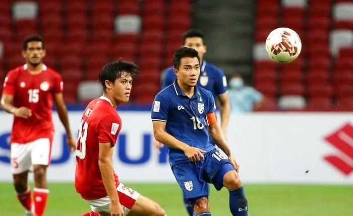 Chanathip trong trận thắng Indonesia ở chung kết AFF Cup 2020