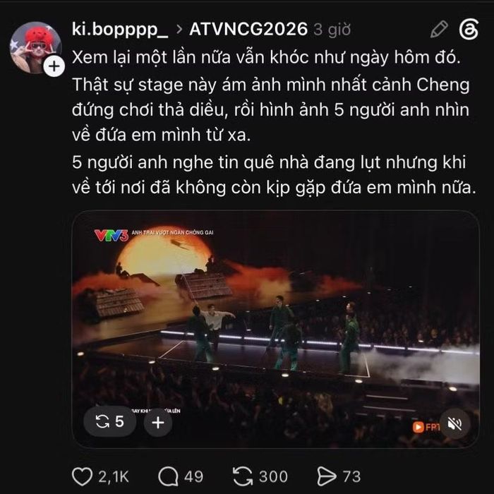 Nhiều khán giả thừa nhận đã không thể kìm được nước mắt khi theo dõi tiết mục.