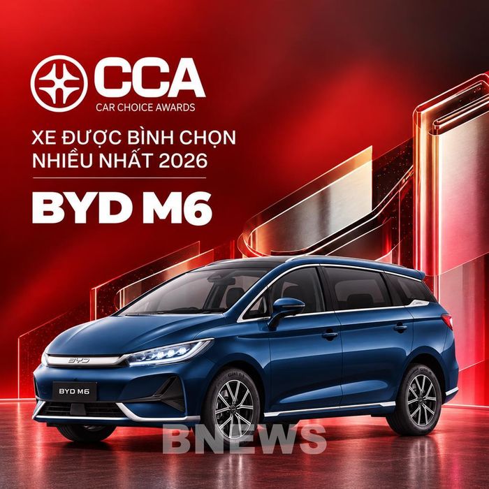 BYD M6 được bình chọn là mẫu xe được yêu thích nhất năm