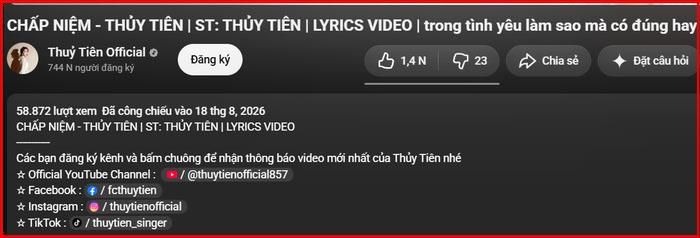 Ca khúc mới của Thủy Tiên nhận về thành tích không hề khả quan sau 1 tháng ra mắt.