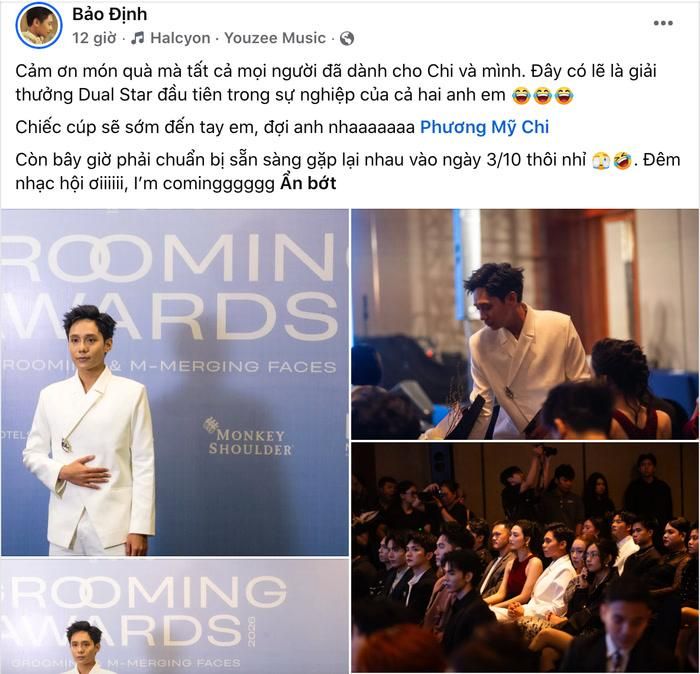 Diễn viên Bảo Định chia sẻ khoảnh khắc nhận tin vui tại Grooming Awards 2026.