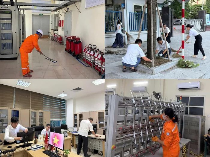 CTĐL Thanh Hóa thực hiện 5S, dọn dẹp vệ sinh, sắp xếp khuôn viên và khu vực làm việc tại các trụ sở gọn gàng, thông thoáng, góp phần bảo đảm an toàn và nâng cao hiệu quả công tác PCCC.