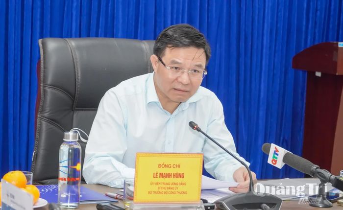 Đồng chí Lê Mạnh Hùng, Bộ trưởng Bộ Công thương kết luận tại buổi làm việc - Ảnh: N.H