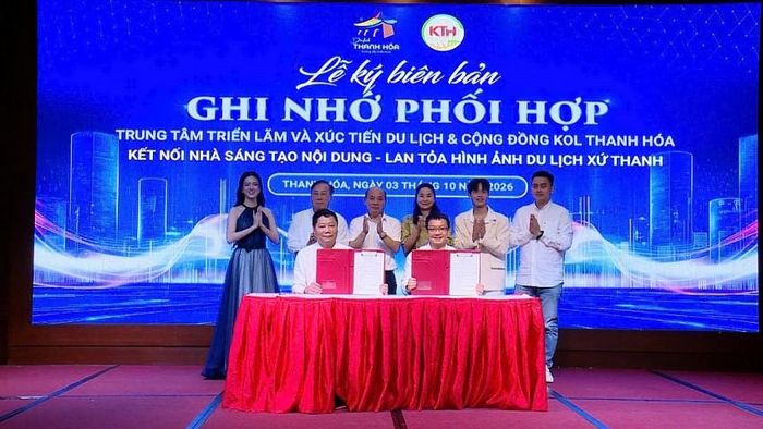 Trung tâm Triển lãm và Xúc tiến Du lịch tỉnh Thanh Hóa cùng Cộng đồng KOL Thanh Hóa ký Biên bản ghi nhớ phối hợp.