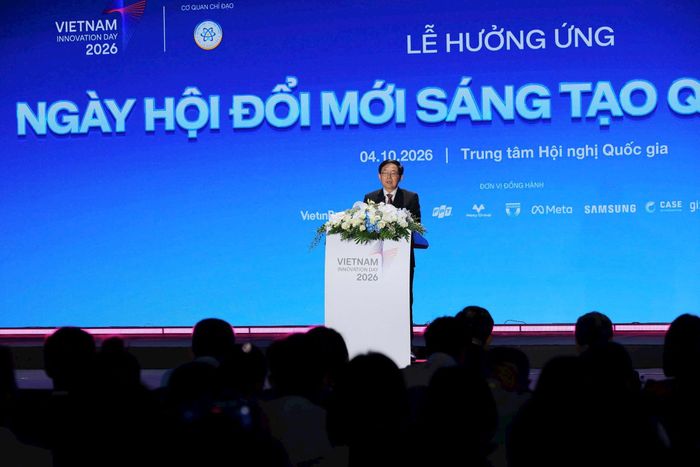 Phó Thủ tướng Chính phủ Hồ Quốc Dũng phát biểu chỉ đạo, truyền tải thông điệp quốc gia về đổi mới sáng tạo. Ảnh: Truyền thông KHCN