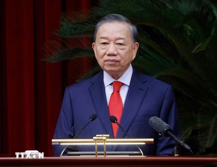  Tổng Bí thư, Chủ tịch nước Tô Lâm phát biểu khai mạc Hội nghị lần thứ tư Ban Chấp hành Trung ương Đảng khóa XIV. Ảnh: Thống Nhất/TTXVN. 