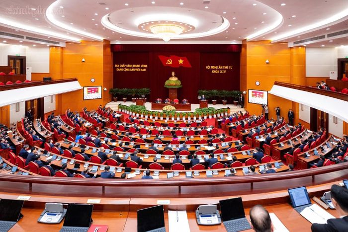 Hội nghị lần thứ tư Ban Chấp hành Trung ương Đảng khóa XIV khai mạc tại Hà Nội sáng 5/10 - Ảnh: chinhphu.vn/Nhật Bắc