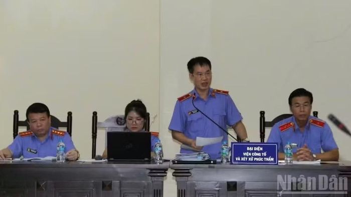 Đại diện Viện Kiểm sát tại phiên phúc thẩm. (Ảnh: HN)