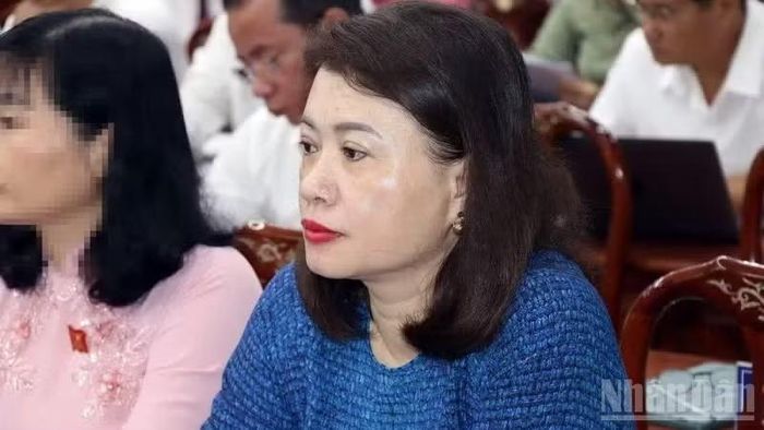 Bà Nguyễn Thị Giang Hương tại kỳ họp Hội đồng nhân dân tỉnh Đồng Nai, tháng 4/2024. (Ảnh tư liệu)