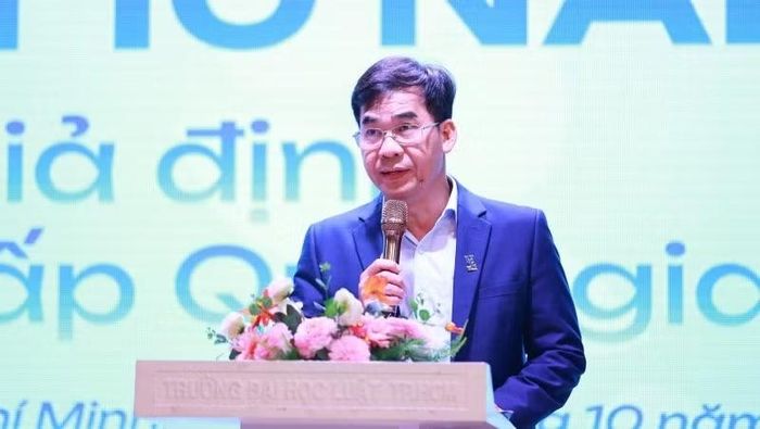 Tiến sĩ Lê Trường Sơn, Hiệu trưởng Trường đại học Luật Thành phố Hồ Chí Minh phát biểu tại sự kiện (Ảnh: ULAW)