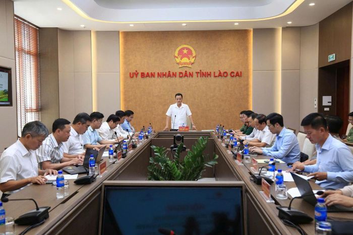 UBND tỉnh Lào Cai tổ chức cuộc họp thảo luận việc tổ chức Hội nghị xúc tiến đầu tư, thương mại lĩnh vực nông nghiệp tỉnh năm 2026. Ảnh: THANH TIẾN