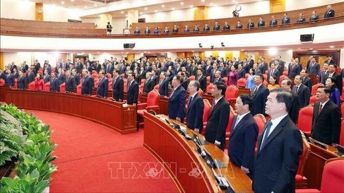 Các đại biểu dự Hội nghị lần thứ 4 Ban Chấp hành Trung ương Đảng khóa XIV. Ảnh: TTXVN