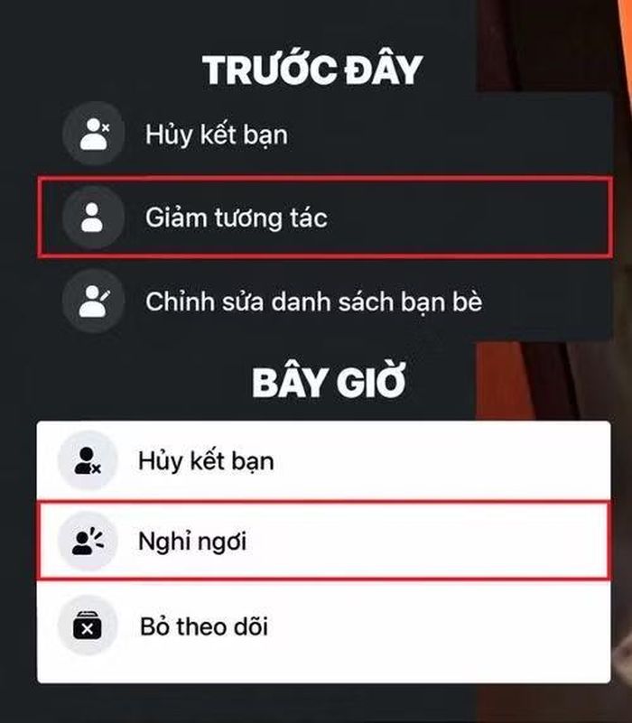 “Nghỉ ngơi” cho phép giảm tương tác mà không cần hủy kết bạn hoặc chặn tài khoản.