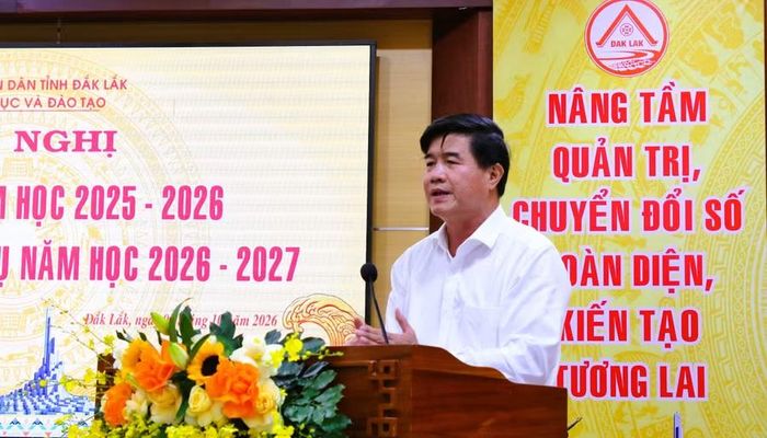 Phó Chủ tịch UBND tỉnh Nguyễn Thiên Văn phát biểu chỉ đạo. (Ảnh: Thành Tâm)