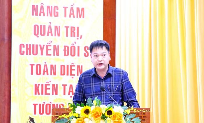 Ông Trịnh Công Sáu, Trưởng phòng Kế hoạch - Tài chính phát biểu. (Ảnh: Thành Tâm)