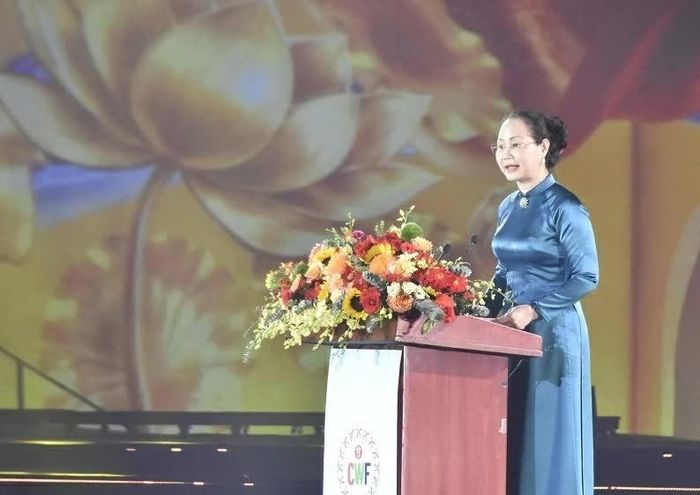 Bộ trưởng Bộ Văn hóa, Thể thao và Du lịch Lâm Thị Phương Thanh phát biểu tại sự kiện bế mạc. (Ảnh: Trần Dung)