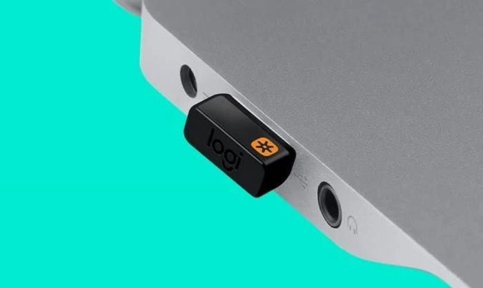 Đầu tiên, cắm USB Receiver của chuột vào một cổng USB trên laptop.