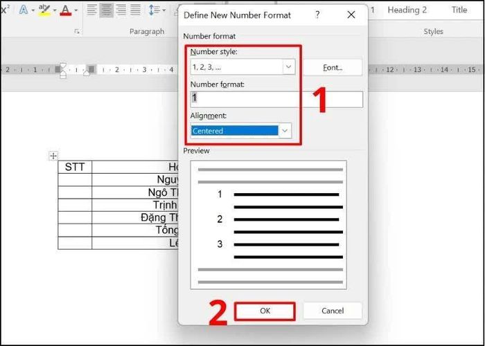 Khi hộp thoại Define New Number Format xuất hiện.