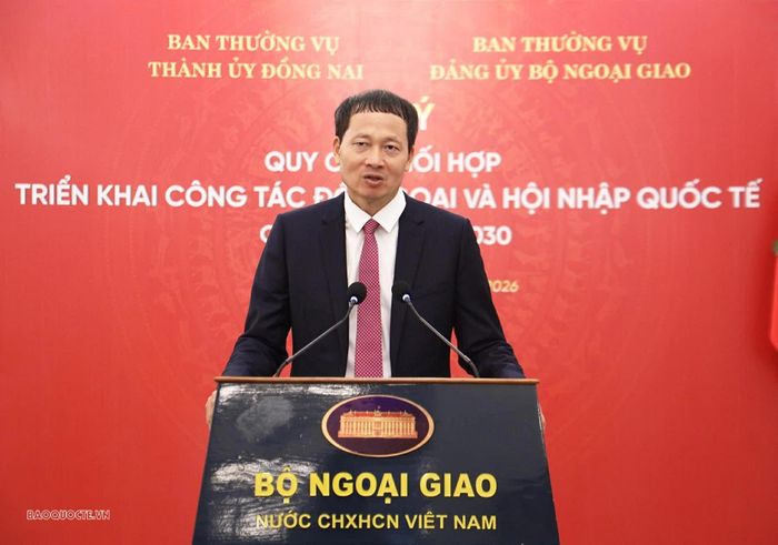 Ủy viên Trung ương Đảng, Bí thư Thành ủy Đồng Nai Vũ Hồng Văn phát biểu tại buổi Lễ. (Ảnh: Thành Long)